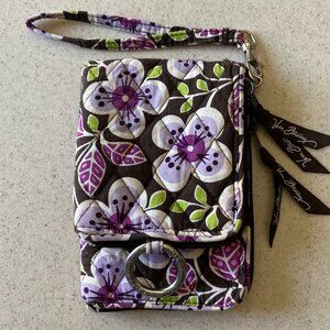 Vera Bradley Double ID Wristlet Plum Petals